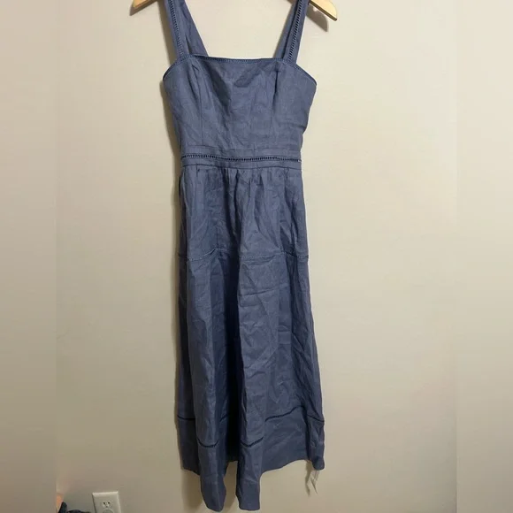 NWT Reformation Everett Linen Dress in Cornflower - Picture 5 of 8